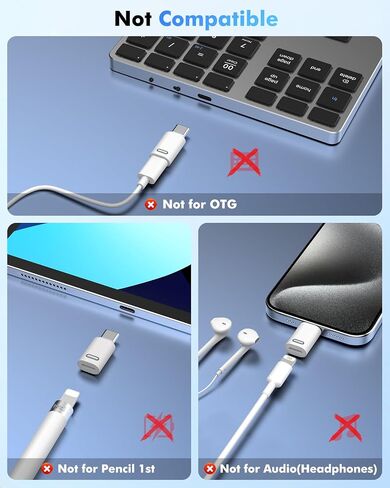 Moko Lightning Female to USB C Male Adapter ، 2 Pack USB-C إلى محول البرق لسلسلة/حالة iPhone لحالة الجيل العاشر الجديد iPad 2022 in Kuwait