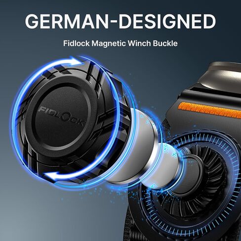 متوافق مع Apple Watch Ultra Band للرجال ، حزامًا واسعًا ناعمًا مع Fidlock Magnetic Winch Buckle لـ IWatch 49mm (Ultra2) ، 46 مم (سلسلة 10) ، 45 ملم (9/8/7) ، 44 ملم (SE2/SE/6/5) ، 42 مم (3/2/1) in Kuwait