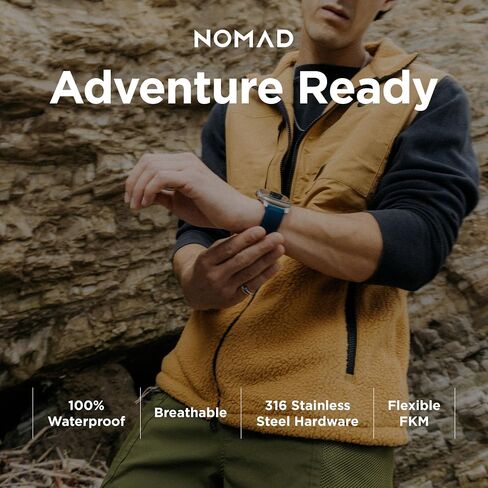 NOMAD Rugged Band for Apple Watch - 45/49mm Atlantic Blue, Rugged in Saudi Arabia