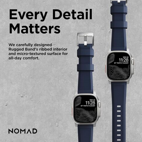 NOMAD Rugged Band for Apple Watch - 45/49mm Atlantic Blue, Rugged in Saudi Arabia