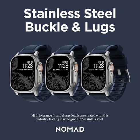 NOMAD Rugged Band for Apple Watch - 45/49mm Atlantic Blue, Rugged in Saudi Arabia