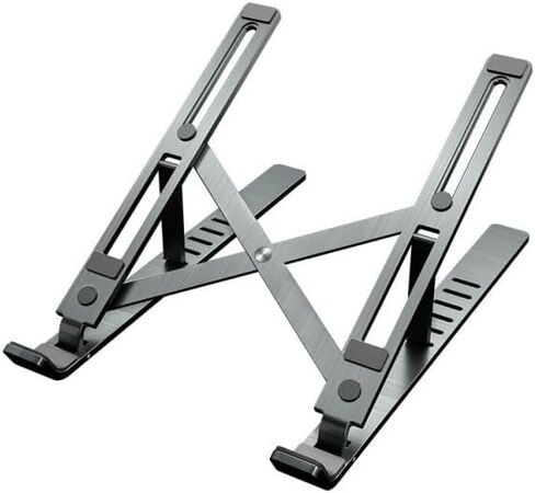 Adjustable Aluminum Laptop Stand - Black in Saudi Arabia