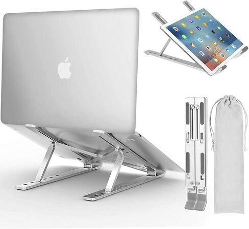 Adjustable Aluminum Laptop Stand - Black in Saudi Arabia