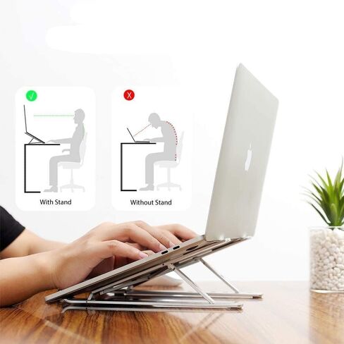 Adjustable Aluminum Laptop Stand - Black in Saudi Arabia