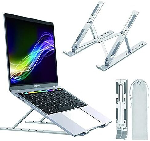 Adjustable Aluminum Laptop Stand - Black in Saudi Arabia