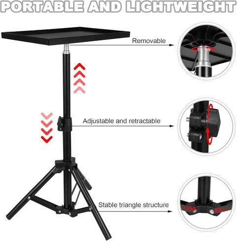 Gadpiparty Projector Stand Stand Tripod Tripod Tripod Tripod مع صينية للاستخدام في الهواء الطلق in Kuwait