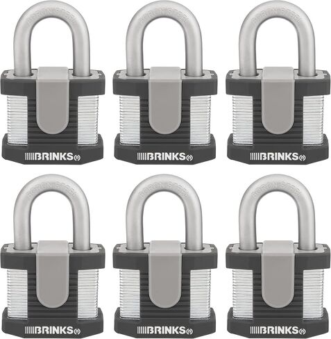 BRINKS - 50mm Commercial Laminated Steel Keyed Padlock - Solid Steel Body with Boron Steel Shackle, Chrome in Saudi Arabia