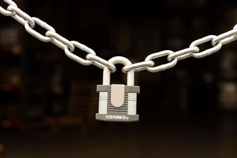 BRINKS - 50mm Commercial Laminated Steel Keyed Padlock - Solid Steel Body with Boron Steel Shackle, Chrome in Saudi Arabia
