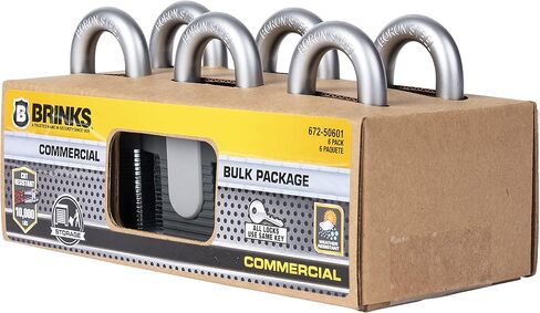 BRINKS - 50mm Commercial Laminated Steel Keyed Padlock - Solid Steel Body with Boron Steel Shackle, Chrome in Saudi Arabia