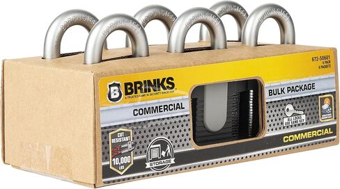 BRINKS - 50mm Commercial Laminated Steel Keyed Padlock - Solid Steel Body with Boron Steel Shackle, Chrome in Saudi Arabia