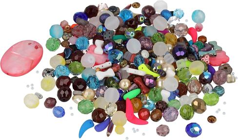The Beadsmith Box of Beads, 2-Pounds of Glass Beads in Assorted Shapes, Sizes and Colors, Unique Variations in Every Box, Use for Bracelet Necklace Earrings Jewelry Making and DIY Crafts in Saudi Arabia