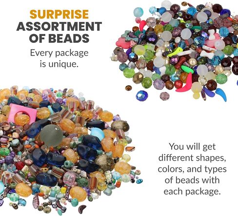 The Beadsmith Box of Beads, 2-Pounds of Glass Beads in Assorted Shapes, Sizes and Colors, Unique Variations in Every Box, Use for Bracelet Necklace Earrings Jewelry Making and DIY Crafts in Saudi Arabia