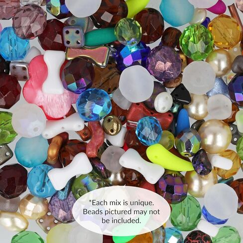 The Beadsmith Box of Beads, 2-Pounds of Glass Beads in Assorted Shapes, Sizes and Colors, Unique Variations in Every Box, Use for Bracelet Necklace Earrings Jewelry Making and DIY Crafts in Saudi Arabia