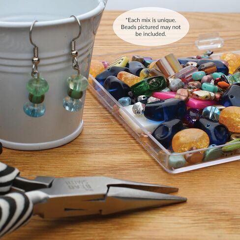 The Beadsmith Box of Beads, 2-Pounds of Glass Beads in Assorted Shapes, Sizes and Colors, Unique Variations in Every Box, Use for Bracelet Necklace Earrings Jewelry Making and DIY Crafts in Saudi Arabia