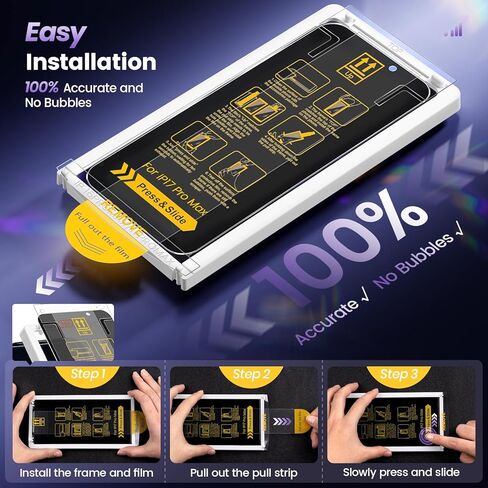 Maxdara 2 Pack for iPhone 17 Pro Max Privacy Screen Protector ، مع [أداة التثبيت السهلة] [Movior Glass Movie المحسّن] [Anti-SPY] واقي شاشة مقاومة للغاية لـ iPhone 17 Pro Max 6.9 " in Kuwait