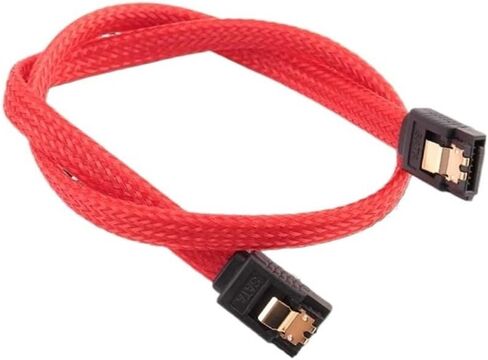 50cm SATA 3.0 III SATA3 7PIN DATA CABLE 6GB/S SSD Cables HDD HARD DISK COLL مع إصدار قسط من الأكمام من النايلون (أحمر) in Saudi Arabia