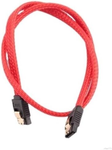 50cm SATA 3.0 III SATA3 7PIN DATA CABLE 6GB/S SSD Cables HDD HARD DISK COLL مع إصدار قسط من الأكمام من النايلون (أحمر) in Saudi Arabia