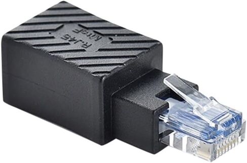 1PCS RJ45 ذكر إلى محول الإناث 90 درجة محول تمديد CAT5 CAT6 LAN Ethernet Network Coll Consector Extender (E) in Saudi Arabia