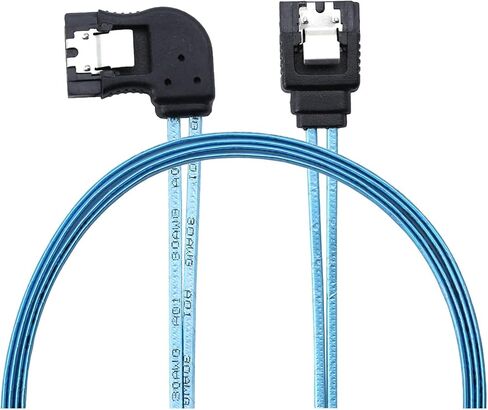 30cm SATA Data Cable Left Degree Serial ATA III 12 Gbps 7pin Female to Female Flat Data Cord with Locking Latch for in Saudi Arabia