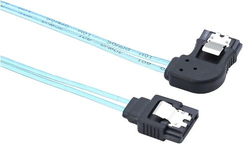 30cm SATA Data Cable Left Degree Serial ATA III 12 Gbps 7pin Female to Female Flat Data Cord with Locking Latch for in Saudi Arabia