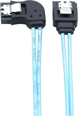 30cm SATA Data Cable Left Degree Serial ATA III 12 Gbps 7pin Female to Female Flat Data Cord with Locking Latch for in Saudi Arabia