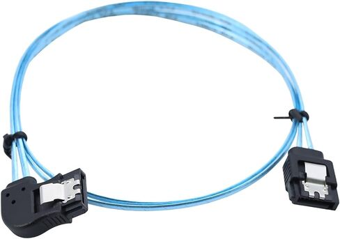 30cm SATA Data Cable Left Degree Serial ATA III 12 Gbps 7pin Female to Female Flat Data Cord with Locking Latch for in Saudi Arabia