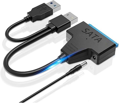 SATA to USB 3.0 Cable Up to 6 Gbps for 2.5 Inch External HDD SSD Hard Drive Adapter Cable USB C to Sata Cord Connector Converter(USB 3.0 with DC Port) in Saudi Arabia