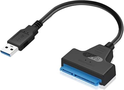 SATA to USB 3.0 Cable Up to 6 Gbps for 2.5 Inch External HDD SSD Hard Drive Adapter Cable USB C to Sata Cord Connector Converter(USB 3.0 with DC Port) in Saudi Arabia