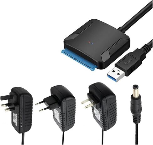 SATA to USB 3.0 External SATA Hard Disk Adapter Cable SSD HDD Drive Cable with 12V Power Adapter Hard Disk Cables(Only sata Cable) in Saudi Arabia