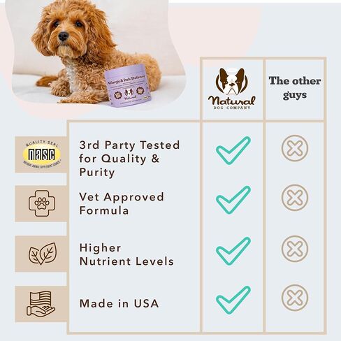 Natural Dog Company Probiotic Chews (90 Bites), Chicken Flavor, Helps with Digestion, Supports Immune System, Probiotics Supplement for Dogs of All Ages, Sizes & Breeds. in Kuwait