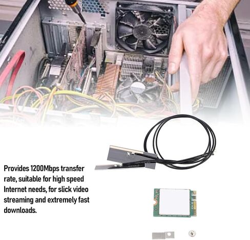 Zopsc 8265NGW WiFi Card AC 1200Mbps Dual Band 2.4GHz 5GHz M.2 Interface Wireless Card with BT 4.2 for 7 8 10 (External Antennae) in Saudi Arabia