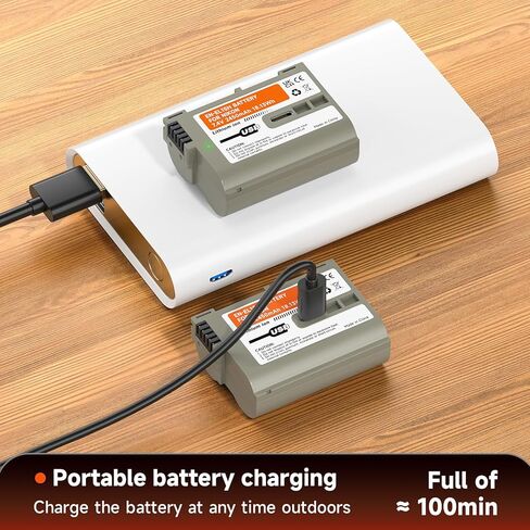 3 Pack EN-EL15C Batteries with USB Type-C Charging for Nikon Z6 z6ii Z6III Z7 z7ii Z8 D750 D850 D7000 D7500 D7100 D7200 D500 D600 D800 D850 Camera 2280mAh EN-EL15C Battery in Kuwait