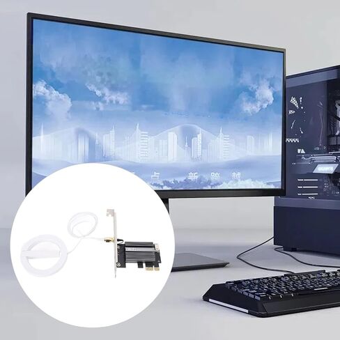 بطاقة شبكة WiFi VBESTLIFE PCIE ، WIFI 6E ، 2.4/5/6 جيجا هرتز TRI Band Wireless Card ، Bluetooth 5.2 ، هوائي مكسب عالي ، يدعم للفوز 10/11 ، لـ Linux (هوائي 8DB) in Kuwait