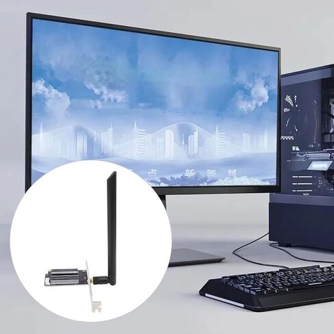VBESTLIFE PCIe WiFi Card, WiFi 6E, 2.4/5/6Ghz Tri Band Wireless Network Card, Bluetooth 5.2, High Gain Antenna, Supports for Wins 10/11, for Linux (8DB Antenna) in Kuwait