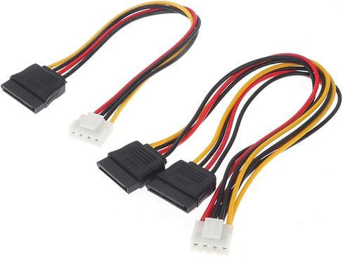 4 دبوس إلى SATA 2 Serial HDD محول محول الكابل الصلبة موصل الذكور إلى الإناث SATA تمديد الحبل Y (ب) in Saudi Arabia