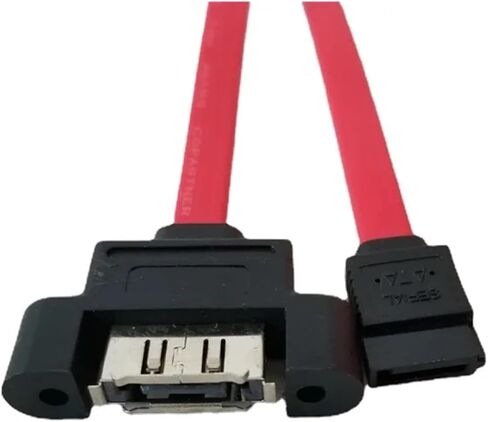 SATA Male Adapter to ESATA Female Connector Data Extension Cable Can Be Fixed Mounting Wire Red 40CM in Saudi Arabia