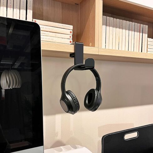 Headphone Hook，Under Desk Headphone Holder，PC Gaming Headset Holder，With 360 Degree Swivel & Cable Clip Organizer (black) in Saudi Arabia