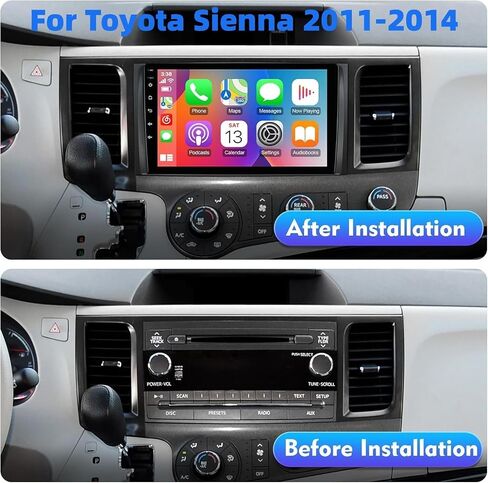 Android 13.0 Double DIN Car Stereo Player لـ Toyot-A Sienna 2011-2014 9 Inch HD Screen Screen Audio Receiver مع وحدة GPS Mavigation Bluetooth تدعم كاميرا النسخ الاحتياطي (2G+32G) in Saudi Arabia
