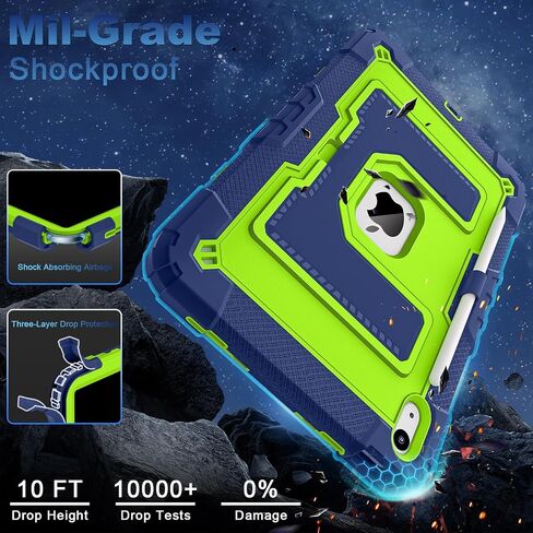 Wesorol Case for iPad A16 11th 11 بوصة (2025) iPad 10th Generation 10.9 بوصة (2022) ، الأطفال I Pad A16 Case Grady Grading Cases مع حزام كتف حامل القلم الرصاص ، الأخضر البحري in Kuwait