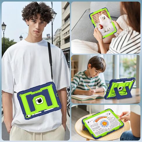 Wesorol Case for iPad A16 11th 11 بوصة (2025) iPad 10th Generation 10.9 بوصة (2022) ، الأطفال I Pad A16 Case Grady Grading Cases مع حزام كتف حامل القلم الرصاص ، الأخضر البحري in Kuwait