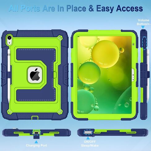 Wesorol Case for iPad A16 11th 11 بوصة (2025) iPad 10th Generation 10.9 بوصة (2022) ، الأطفال I Pad A16 Case Grady Grading Cases مع حزام كتف حامل القلم الرصاص ، الأخضر البحري in Kuwait