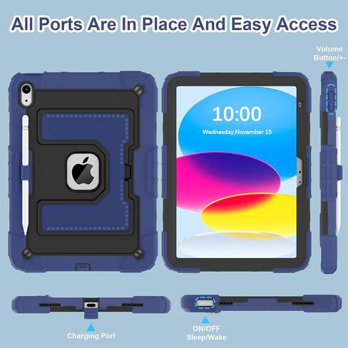 Wesorol Case for iPad A16 11th 11 بوصة (2025) iPad 10th Generation 10.9 بوصة (2022) ، الأطفال I Pad A16 Case Grady Grading Cases مع حزام كتف حامل القلم الرصاص ، الأخضر البحري in Kuwait