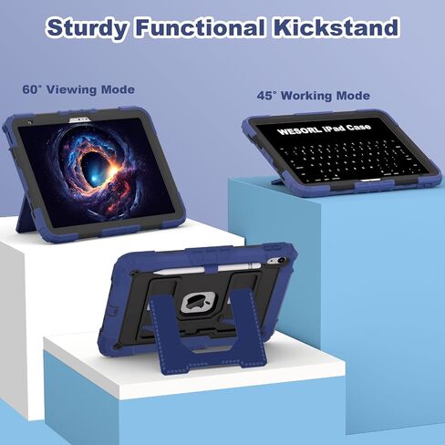 Wesorol Case for iPad A16 11th 11 بوصة (2025) iPad 10th Generation 10.9 بوصة (2022) ، الأطفال I Pad A16 Case Grady Grading Cases مع حزام كتف حامل القلم الرصاص ، الأخضر البحري in Kuwait