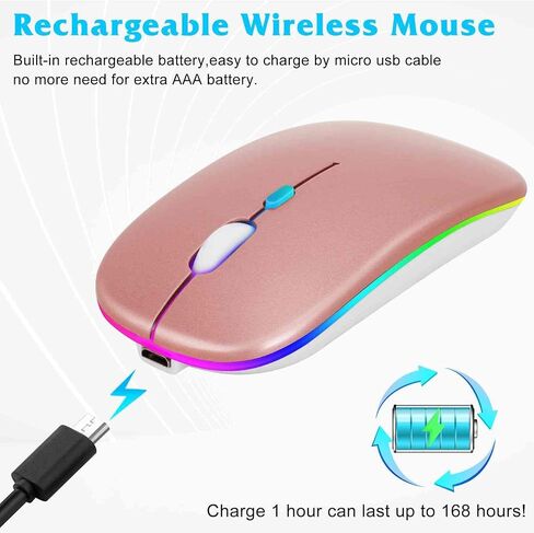 Urbanx Wireless Mouse 2 Pack لـ Samsung Galaxy View2/S10 5G/S10+/S10/M40 - Bluetooth 5.2 و 2.4 جيجا هرتز مع إعادة الشحن مع محول USB اللاسلكي ، ماوس كمبيوتر مريح. in Saudi Arabia