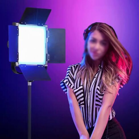 ملء ضوء الكاميرا LED ضوء 10 بوصات RGB مصابيح ملء الفيديو مصباح قابل للتعديل مع ترايبود حامل للضوء لدفق مباشر/ماكياج التصوير الفوتوغرافي in Kuwait