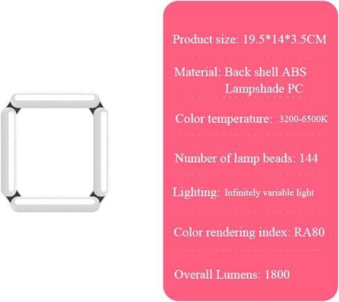 ملء الضوء RGB ضوء الفيديو مع حذاء بارد حذاء قابلة للطي الربط 6 لوحات LED التصوير الفوتوغرافي قابلة للتصوير الفوتوغرافي مجموعة مصباح لتصوير التصوير الفوتوغرافي ، 19.5*19*3cm in Kuwait