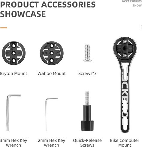 ROCKBROS Aluminum Bike Computer Mount Integrated Molding Cycling Computer Mount for Aero Integrated Handlebar Road Bikes Compatible with Garmin, Wahoo, Bryton, Sports Camera Bike Light Attachment in Saudi Arabia