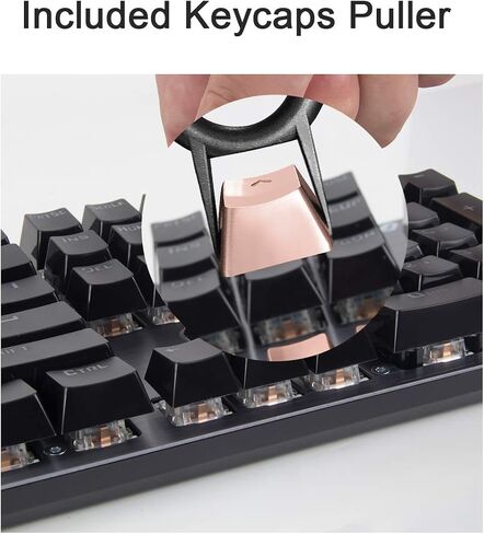 Fitlink FPS & MOBA Gaming Keycaps, Stainless Steel Metal Keycaps with Key Puller for Mechanical Keyboard Cherry Mx Switch 9 (WASD,Rose Gold) in Saudi Arabia