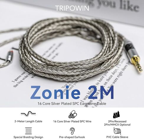 Linsoul THIEAUDIO Hype 4 2DD+4BA in Ear Monitor (Black) + Tripowin Zonie 2m IEM Cable(2Pin, Grey) in Saudi Arabia