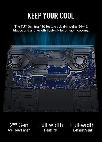 ASUS TUF F16 Gaming Mame Captop 2025 ، Intel I7-14650HX (16 cores) ، NVIDIA GEFORCE RTX 5060 ، 16 بوصة 165Hz IPS ، 64 جيجابايت DDR5 ، 2TB SSD ، Dolby Atmos ، Wi-Fi 6E ، Windows 11 ، إكسسوارات in Saudi Arabia